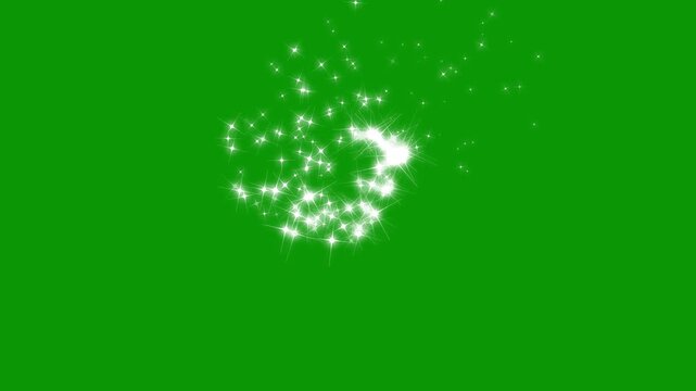 white twinkling stars line, magic dust and pixie dust path, magic glitter sparkle trail, Luxury white glitter sparkles line trail animation, cartoon doodle sparkles on green screen. 4k video