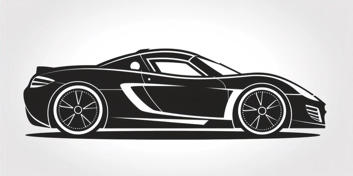 Sport car racing vehicle vector silhouette icon design