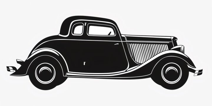 Vintage hot rod coupe car silhouette vector