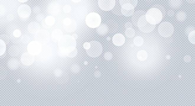 White bokeh light background with sparkling glitter, floating confetti and fireworks. Christmas festive banner with glowing flare and shimmering lens effect. Luxury party backdrop. Holiday night bokeh