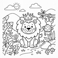 Naklejka premium coloring page for kids
