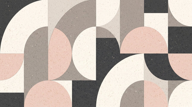 Abstract geometric pattern with terrazzo texture