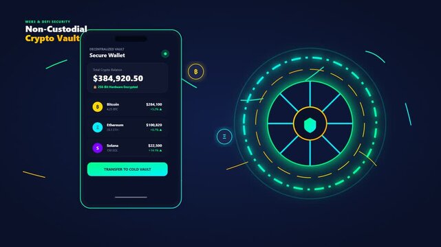 Secure Digital Wallet Interface for Cryptocurrency Management Featuring Non-Custodial Crypto Vault and Asset Overview