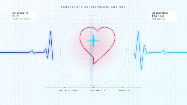 High-Tech Cardiac Monitoring System with Holographic Display for Advanced Laboratory Diagnostics