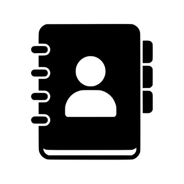 Address book icon flat outline in black
