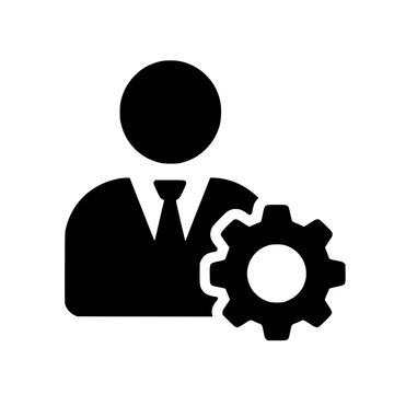 Admin panel icon flat outline in black