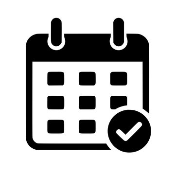 Appointment icon flat outline in black