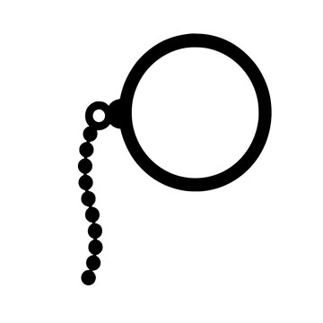 Ar monocle icon flat outline in black