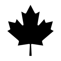 Naklejka premium Autumn leaf canadian icon flat outline in black