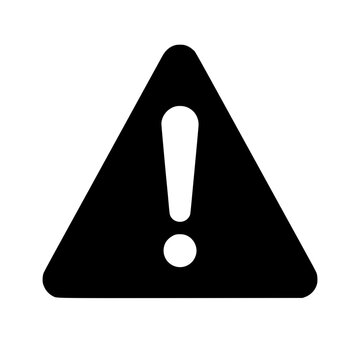 attention sign flat outline in black