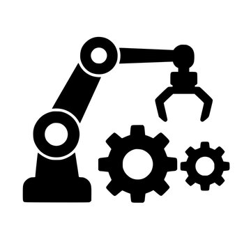 Automation icon flat outline in black