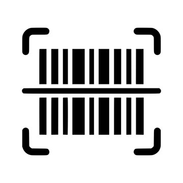 Barcode read icon flat outline in black