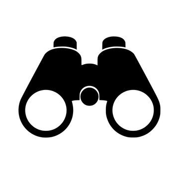 Binoculars icon flat outline in black