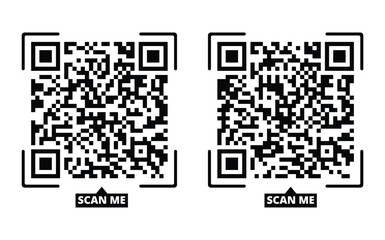 Fototapeta premium R Code Scan Me Icon with Black and White Square Pattern for Business, Technology, Marketing, Website and Mobile App Design Template