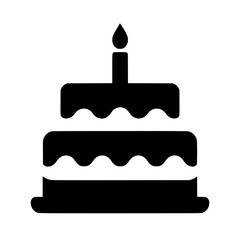 Fototapeta premium Cake icon flat outline in black