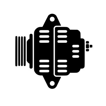 Car alternator icon flat outline in black