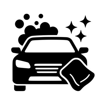 Car cleaning service icon flat outline in black