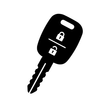 Car Key icon flat outline in black