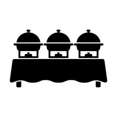 Naklejka premium Catering buffet icon flat outline in black