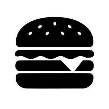 Cheeseburger icon flat outline in black