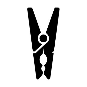 Clothespin icon flat outline in black