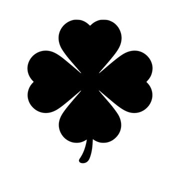 Clover icon flat outline in black