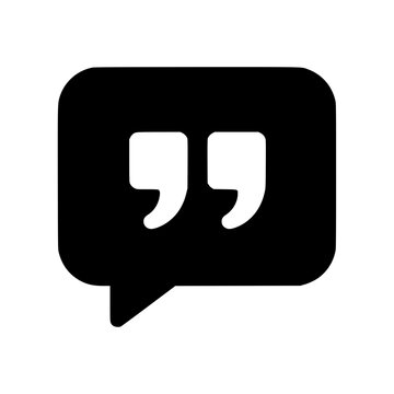 Comment quote icon flat outline in black