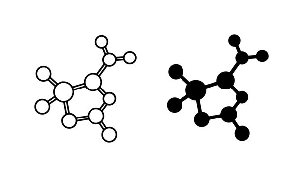 Molecular Structure Icons, Chemical Formula Vector Graphics, Science and Chemistry Concepts