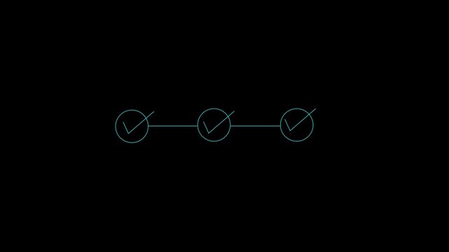 3 step infographic process with check mark icon on background.
