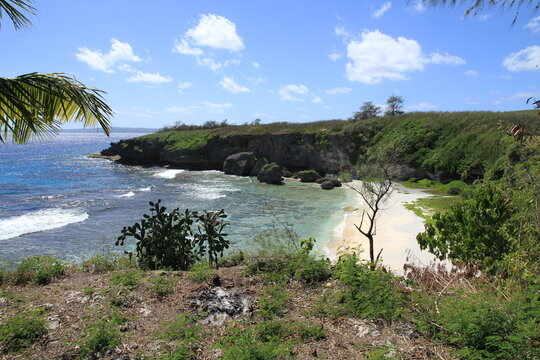 Scenic ocean view, Ladder Beach, Saipan, Northern Mariana Islands