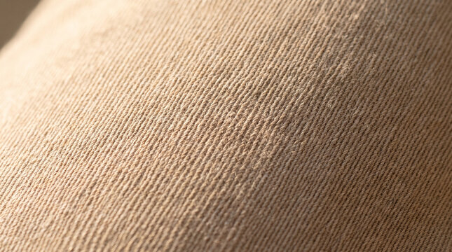 Close up of beige woven fabric texture