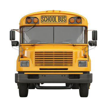 PNG Bright yellow school bus isolated on white background