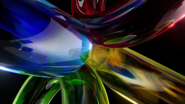 Color glass rings bg seamless looped animation 4k