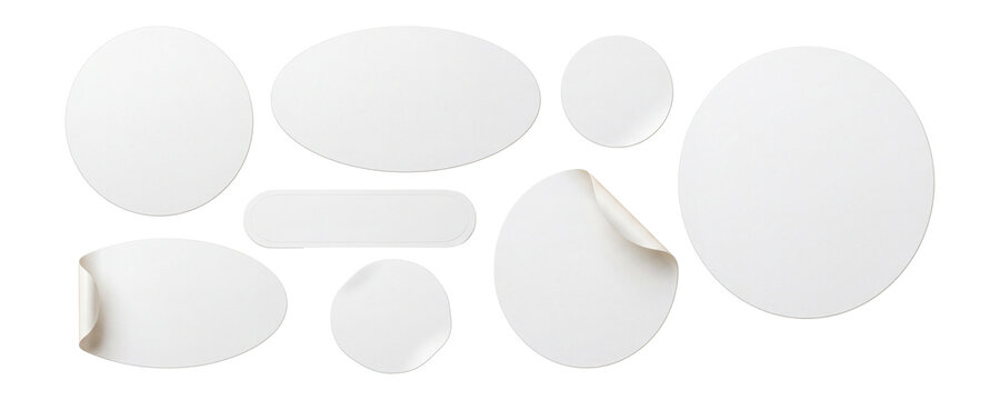 Blank Round Peel Stickers in Clean White Adhesive Set