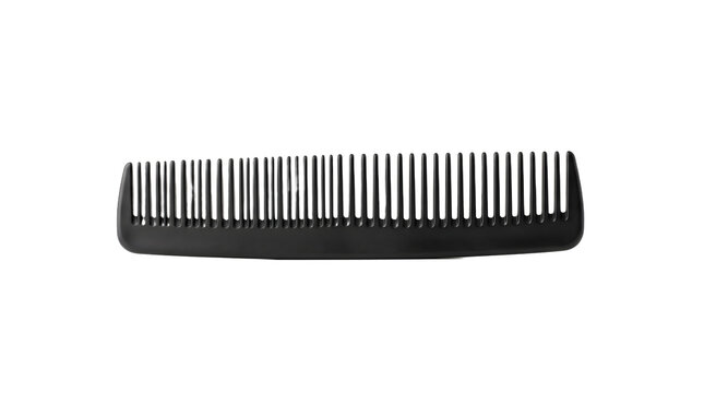 Black comb on white background: A simple black comb, ready to tame any hairstyle.