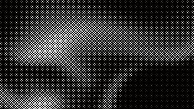 Abstract monochrome halftone pattern with varying dot sizes for design backgrounds transparent background