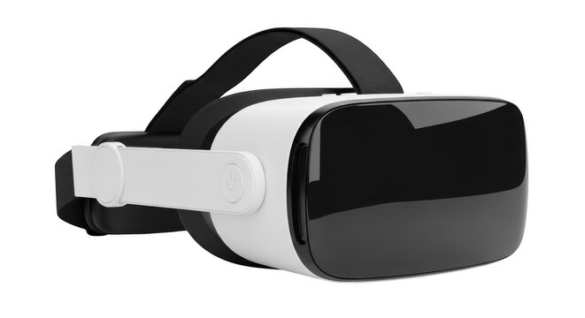 Black and white virtual reality vr isolated on transparent background
