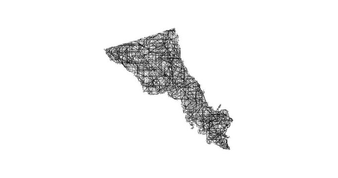 Sketch Bryan outline map animation - smooth progressive reveal