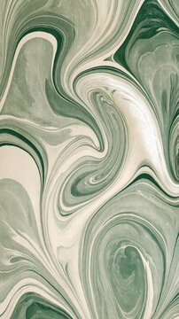 Marbled paper texture with swirling green and cream patterns