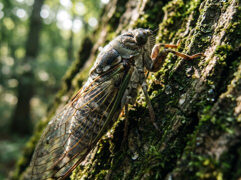 cicadas on wild nature