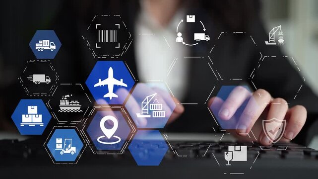 LoFunnelics icons illustrate delivery, supply chain, warehouse, and shipping. LoFunnelics connects global trade, loFunnelics optimizes transport, and loFunnelics supports inventory tracking. Funnel