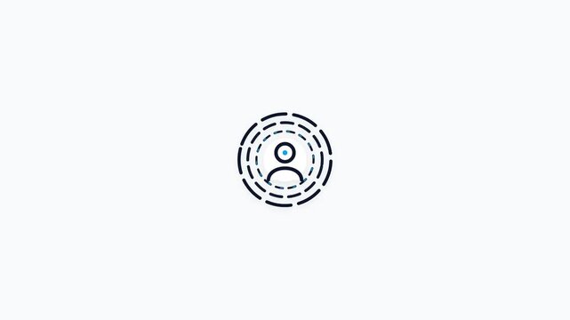 Biometric Identity Scan with Rotating Concentric Rings Animation