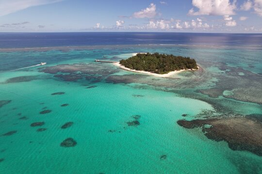 Aerial drone island view, Saipan, Northern Mariana Islands
