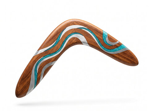 Unique design boomerang stick isolated on a white background. 
