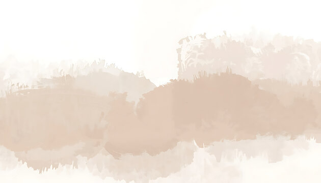 Soft beige watercolor brush stroke texture abstract design element for artistic background