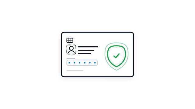 Digital Security ID Card Animation with Shield Checkmark