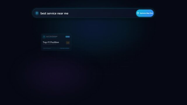 Local SEO Dashboard Animation Showing Map Pack Ranking Dominance