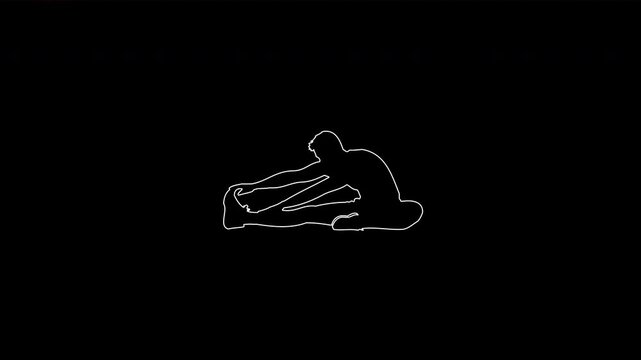 Person practicing seated hamstring stretch animation