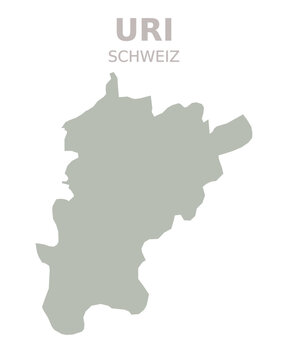 Uri Canton Map, Switzerland &ndash; Minimalist Geographic Silhouette