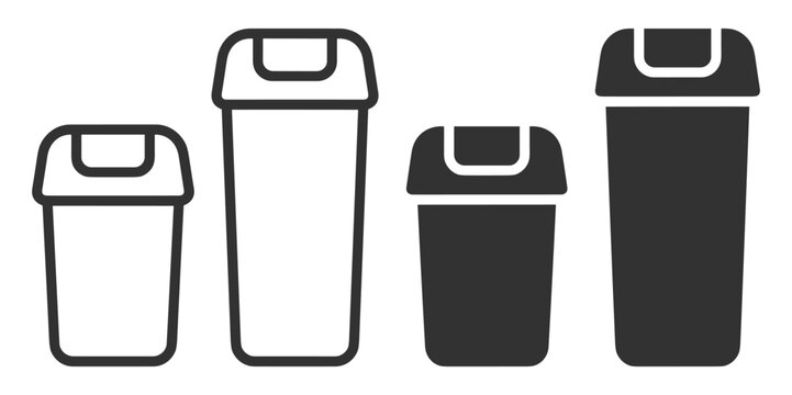 set of garbage bin icons vector illustration on transparent background